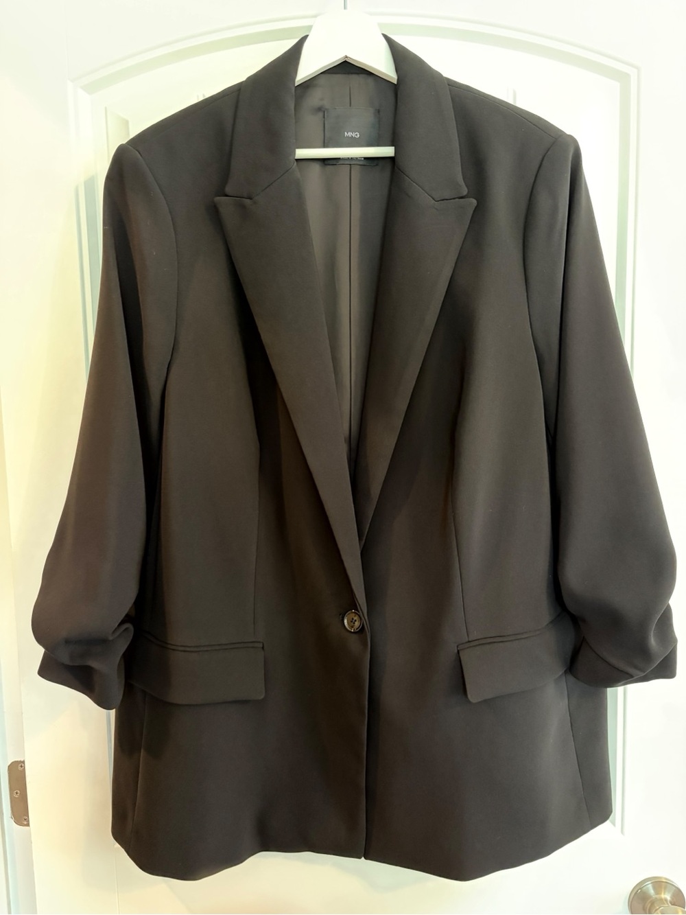 Mango Dark Gray Single-Button Women's Blazer